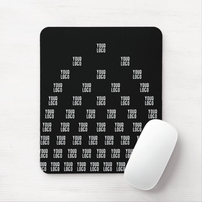 Your Logo Unique Arch Pattern | Black (editable) Mouse Pad (With Mouse)
