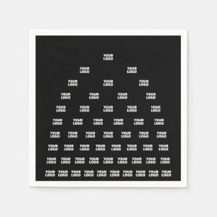 Your Logo Unique Arch Pattern Black (editable) Napkins