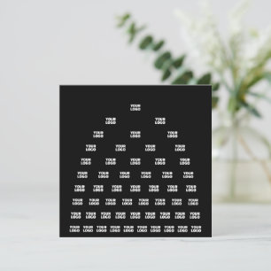 Your Logo Unique Arch Pattern Black (editable) Note Card