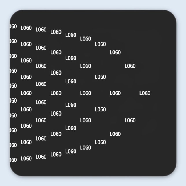 Your Logo Unique Arch Pattern | Black (editable) Square Sticker (Creator Uploaded)