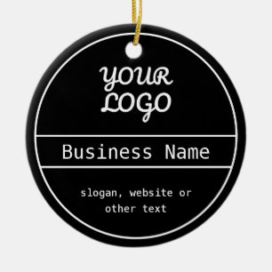 Your Logo Unique Editable Business Design Ceramic Ornament