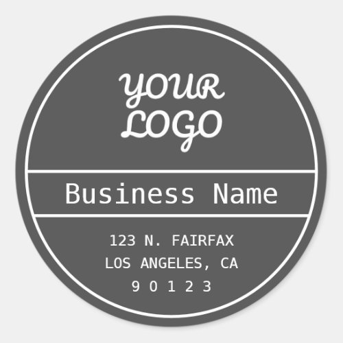 Your Logo Unique Editable Business Return Address Classic Round Sticker