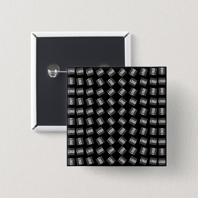 Your Logo | Unique Geometric Pattern Button (Front & Back)