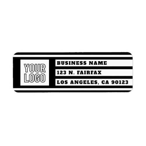 Your Logo Unique Geometric Stripes  Black  White Label