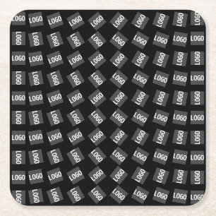 Your Logo Unique Logo, Design or Image Pattern Square Paper Coaster