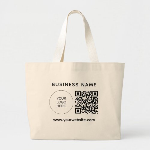 Your Logo Url Address QR Code Double Sided Print Large Tote Bag