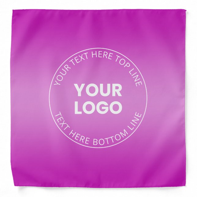 Your Logo w/Editable Any Color Gradient  Bandana (Front)