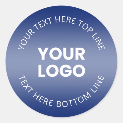 Your Logo wEditable Any Color Gradient  Classic Round Sticker