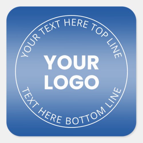 Your Logo wEditable Any Color Gradient  Square Sticker