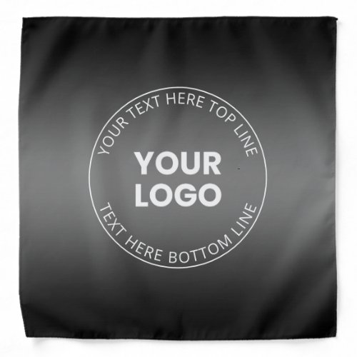 Your Logo wEditable Black  White Gradient  Bandana