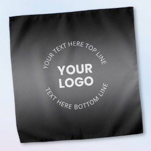 Your Logo w/Editable Black & White Gradient Bandana
