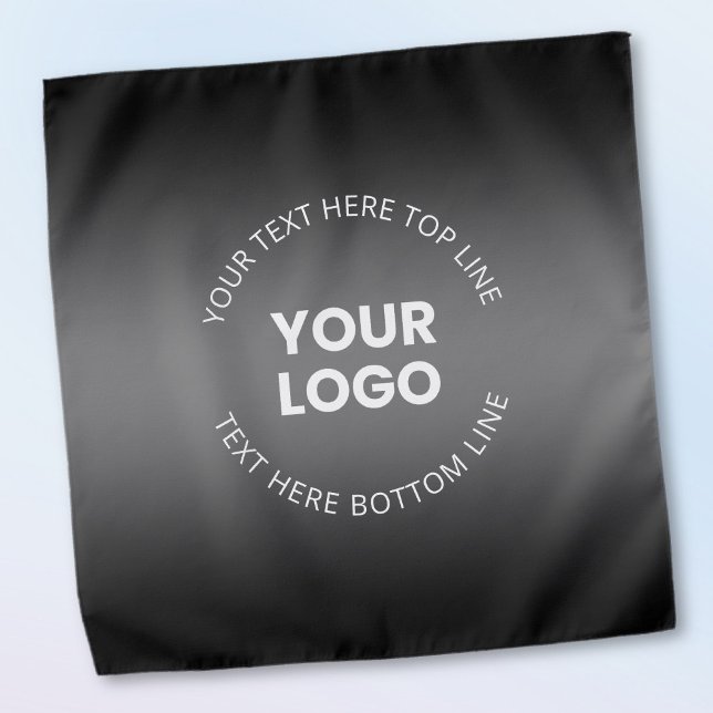 Your Logo w/Editable Black & White Gradient  Bandana (Creator Uploaded)