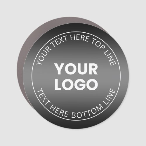 Your Logo wEditable Black  White Gradient  Car Magnet