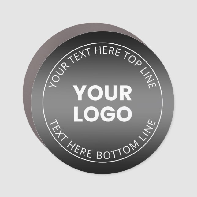 Your Logo w/Editable Black & White Gradient  Car Magnet (Front)