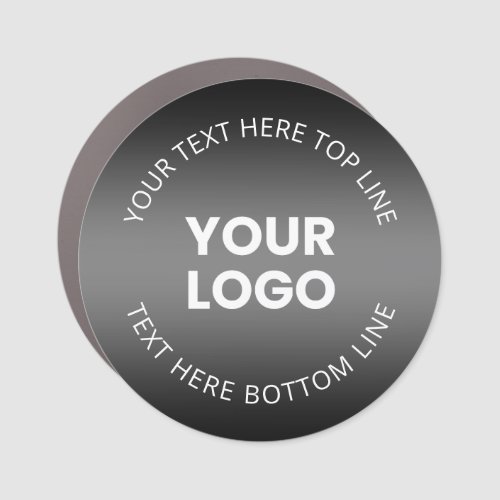 Your Logo wEditable Black  White Gradient  Car Magnet