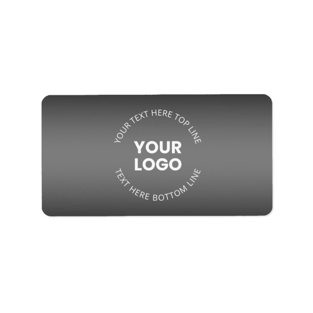 Your Logo w/Editable Black & White Gradient  Label (Front)
