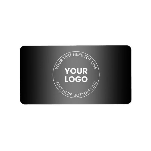 Your Logo wEditable Black  White Gradient  Label