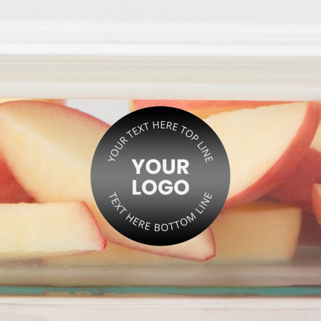 Your Logo w/Editable Black & White Gradient  Labels (Affixed)
