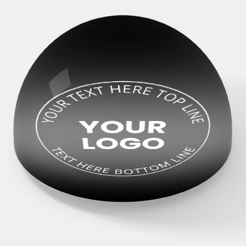 Your Logo wEditable Black  White Gradient  Paperweight