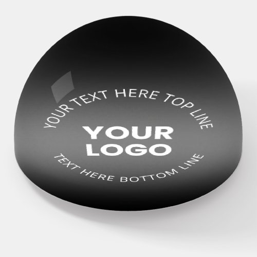 Your Logo wEditable Black  White Gradient  Paperweight