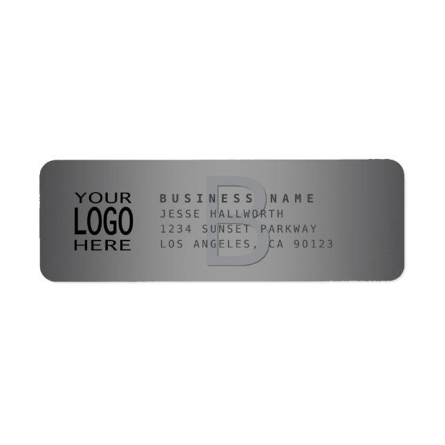 Your Logo w/Editable Color Gradient & Monogram  Label (Front)