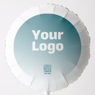Your Logo w/Editable QR code & Gradient Ombre Balloon