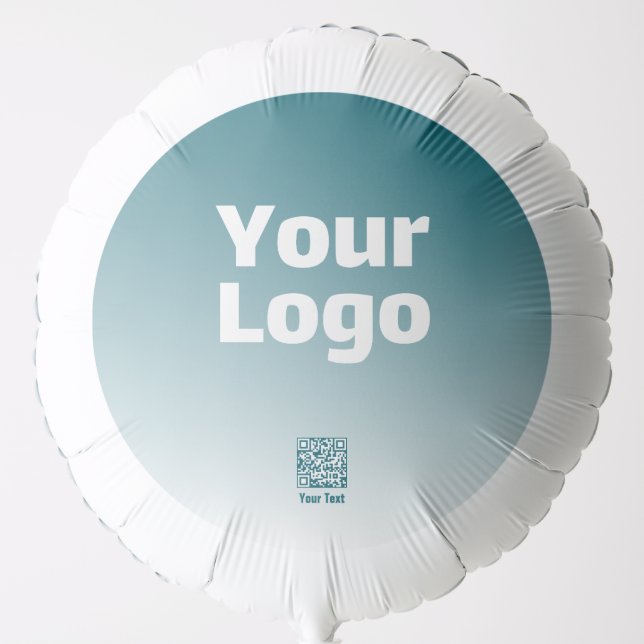 Your Logo w/Editable QR code & Gradient Ombre Balloon (Front)