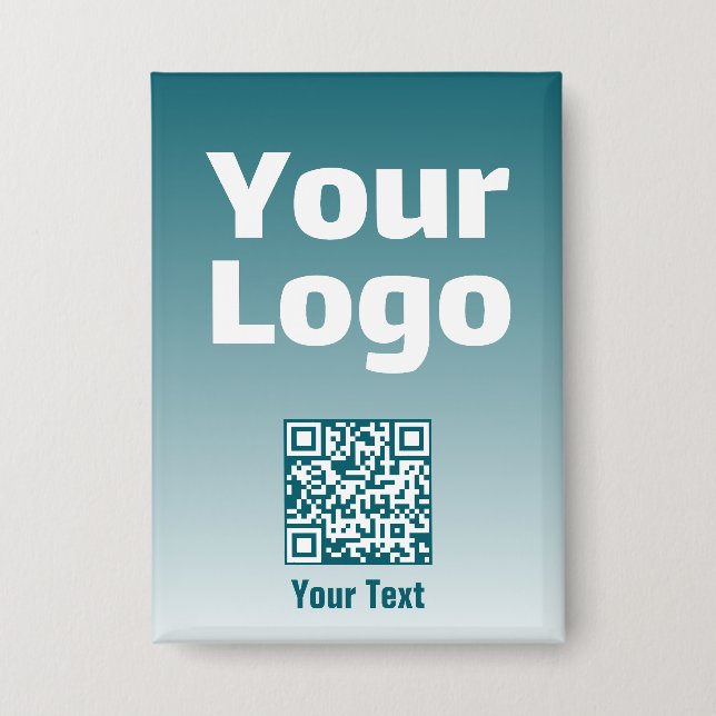 Your Logo w/Editable QR code & Gradient Ombre Button (Front)