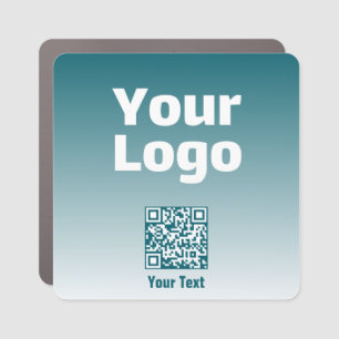 Your Logo w/Editable QR code & Gradient Ombre Car Magnet