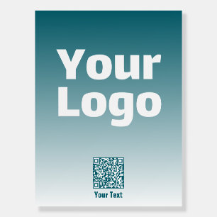 Your Logo w/Editable QR code & Gradient Ombre Foam Board