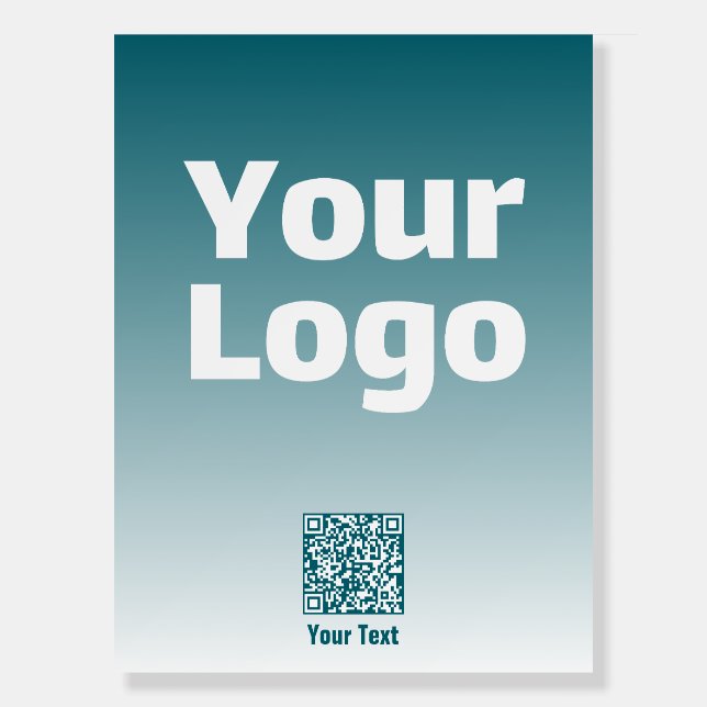 Your Logo w/Editable QR code & Gradient Ombre Foam Board (Front)
