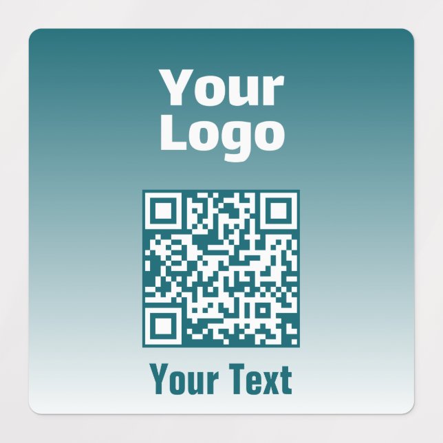 Your Logo w/Editable QR code & Gradient Ombre Labels (Design 1)