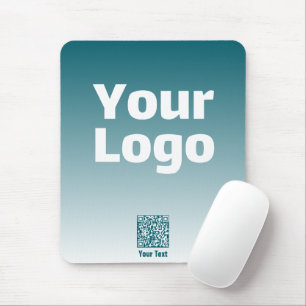 Your Logo w/Editable QR code & Gradient Ombre Mouse Pad