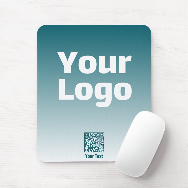 Your Logo w/Editable QR code & Gradient Ombre Mouse Pad (With Mouse)