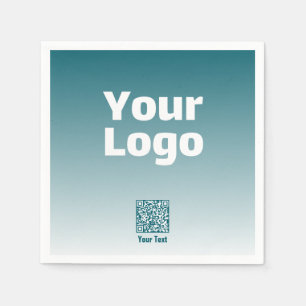 Your Logo w/Editable QR code & Gradient Ombre Napkins