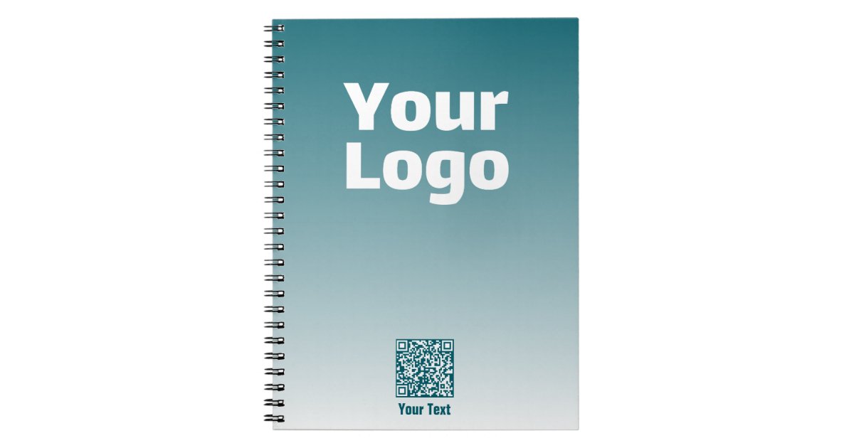 Qr Code Notebook Design Your Logo w/Editable QR code & Gradient Ombre Notebook | Zazzle