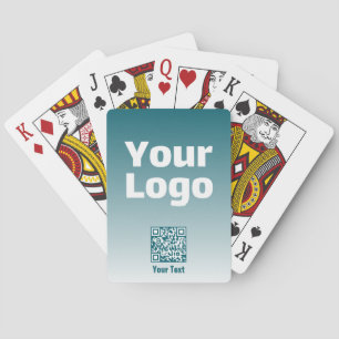 Your Logo w/Editable QR code & Gradient Ombre Poker Cards