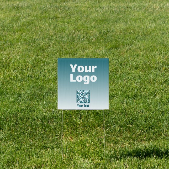 Your Logo w/Editable QR code & Gradient Ombre Sign (Insitu)