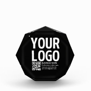 Your Logo w/Editable QR code & Text Acrylic Award