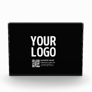 Your Logo w/Editable QR code & Text Acrylic Award