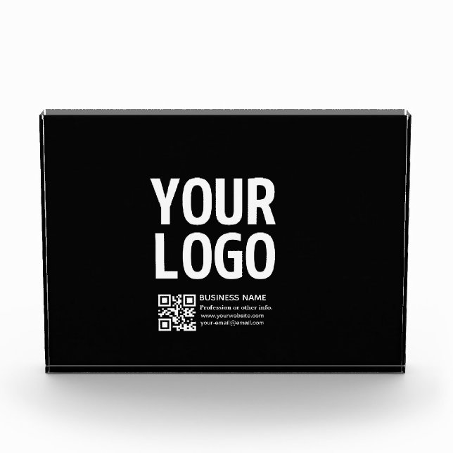 Your Logo w/Editable QR code & Text  Acrylic Award (Front)