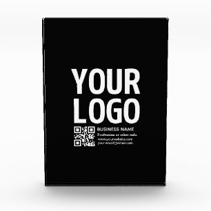 Your Logo w/Editable QR code & Text Acrylic Award