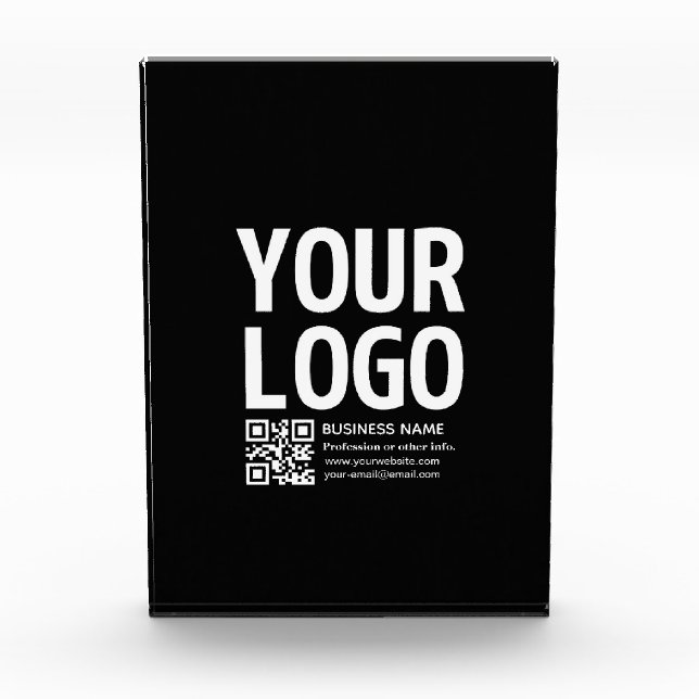 Your Logo w/Editable QR code & Text  Acrylic Award (Front)