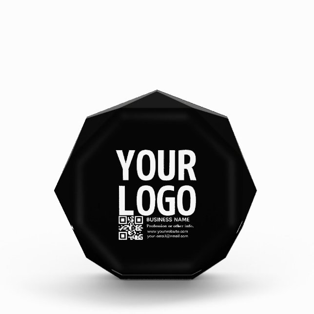 Your Logo w/Editable QR code & Text  Acrylic Award (Front)