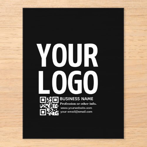 Your Logo w/Editable QR code & Text Acrylic Enclosure Card