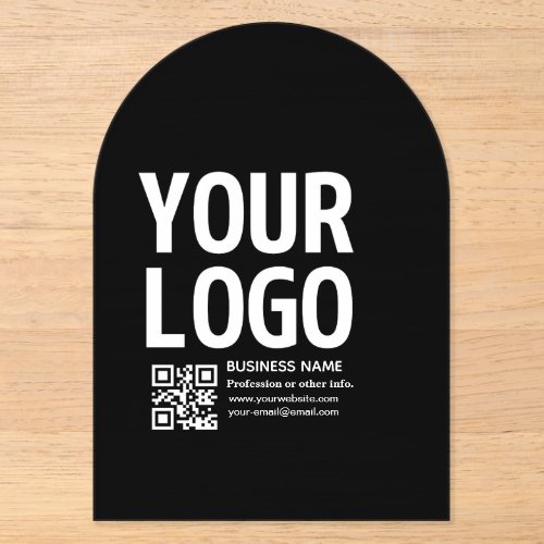 Your Logo w/Editable QR code & Text Acrylic Invitations