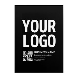 Your Logo w/Editable QR code & Text Acrylic Print