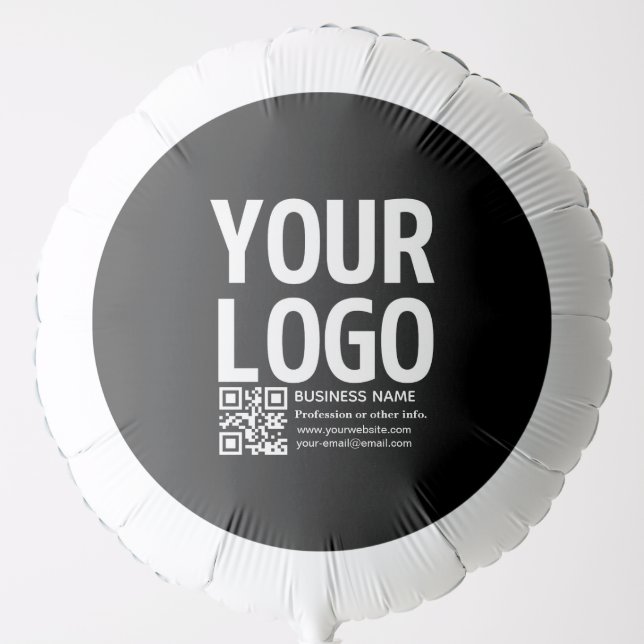 Your Logo w/Editable QR code & Text  Balloon (Front)
