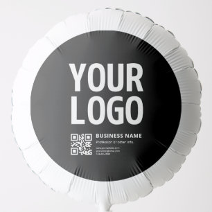 Your Logo w/Editable QR code & Text Balloon