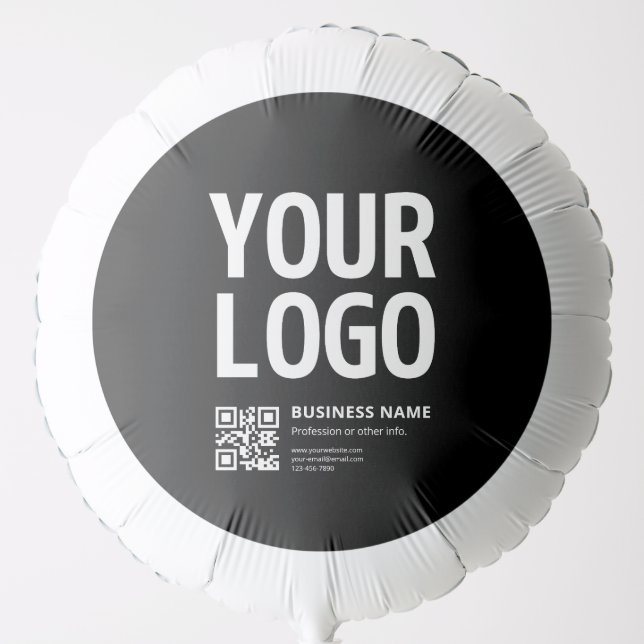 Your Logo w/Editable QR code & Text Balloon (Front)